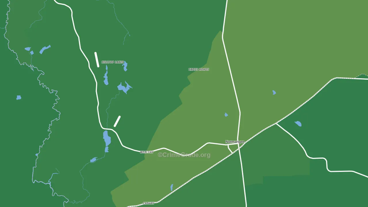 77871, TX Map of Vehicle Theft Rates