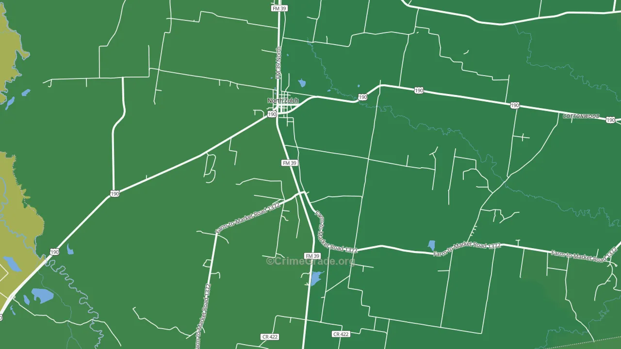 77872, TX Map of Vehicle Theft Rates