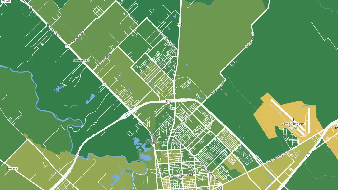 77904, TX Map of Vehicle Theft Rates
