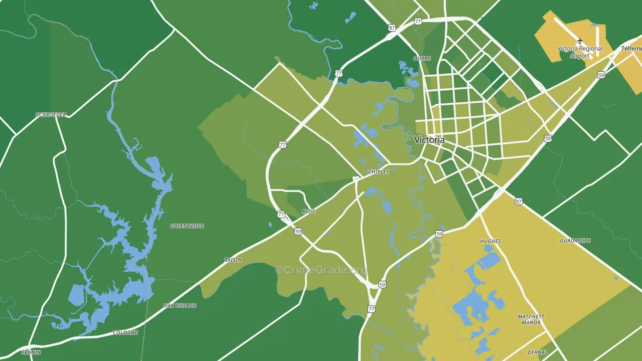 77905, TX Map of Vehicle Theft Rates