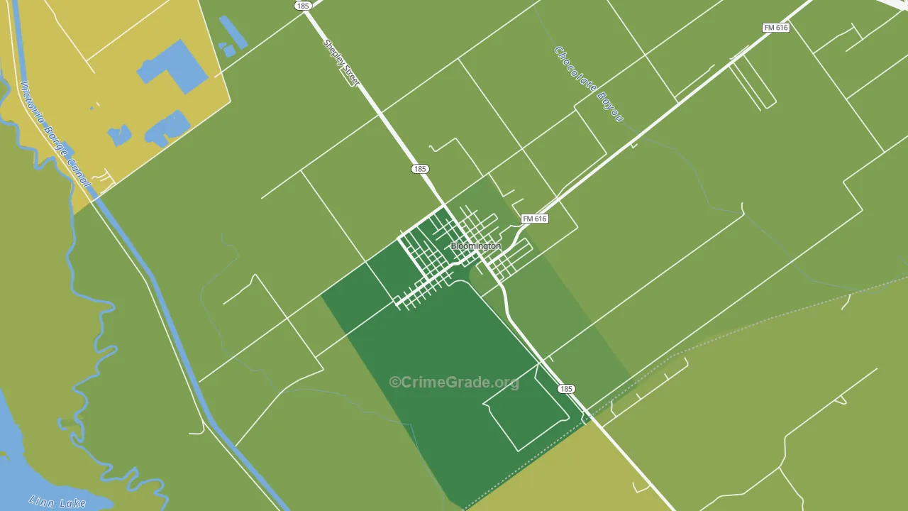 77951, TX Map of Vehicle Theft Rates