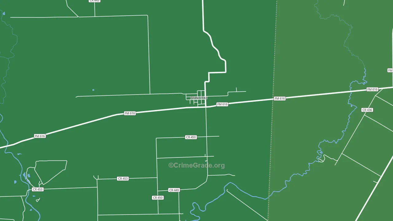 77961, TX Map of Vehicle Theft Rates