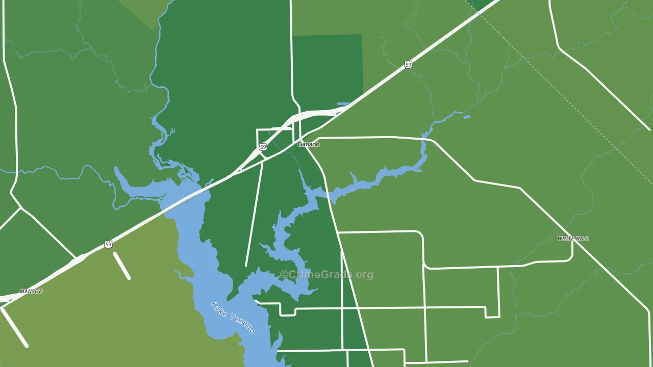 77962, TX Map of Vehicle Theft Rates