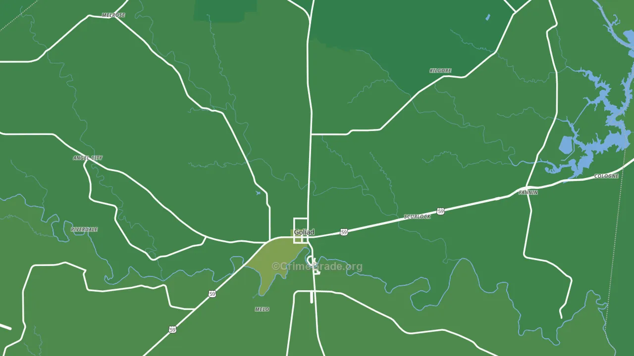 77963, TX Map of Vehicle Theft Rates