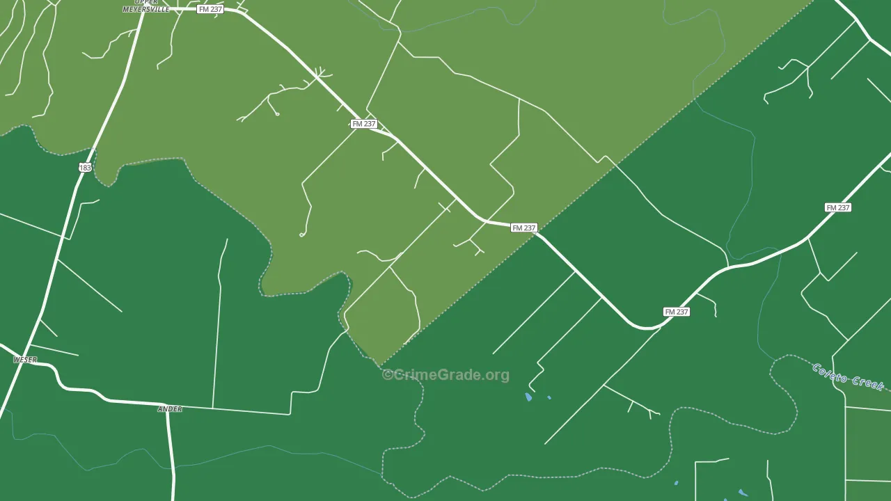 77974, TX Map of Vehicle Theft Rates