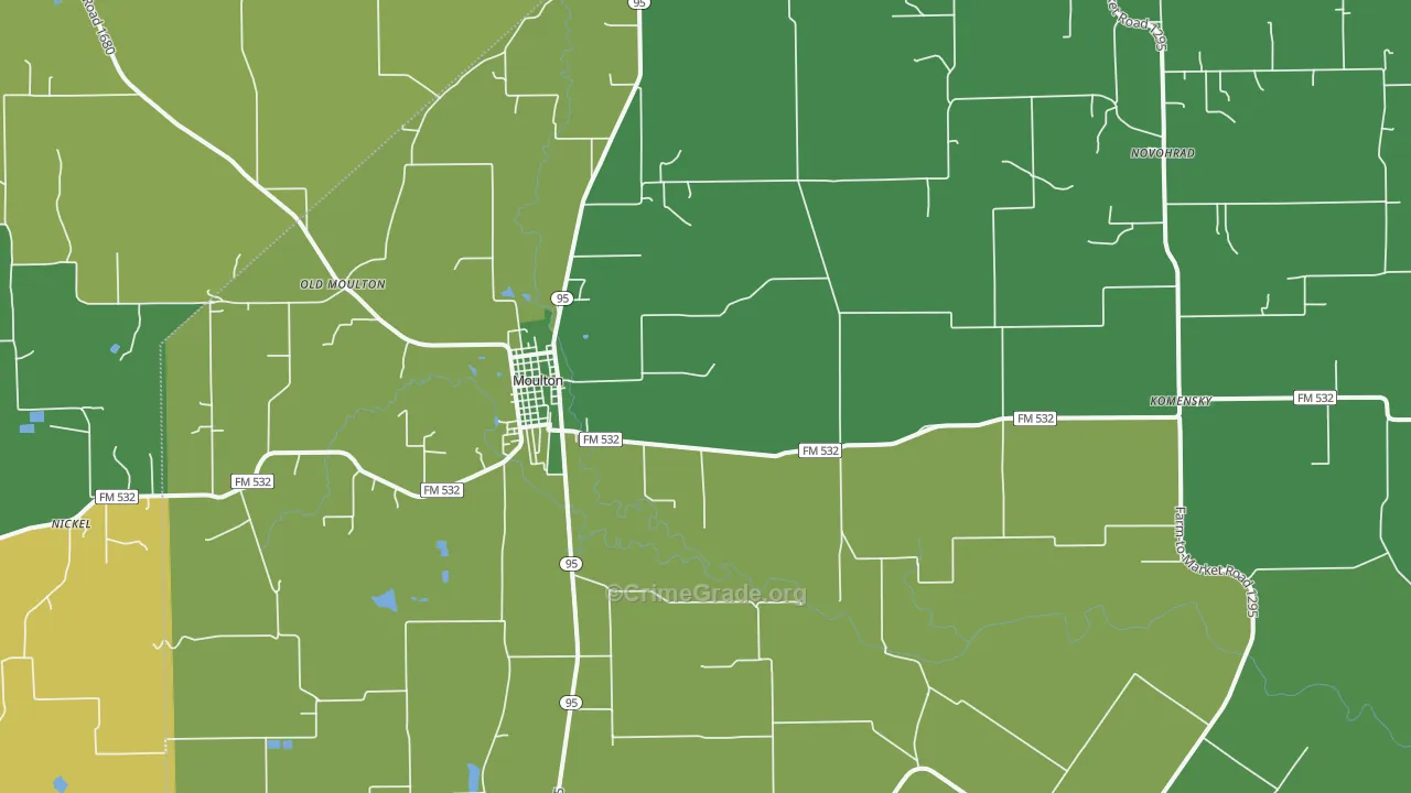 77975, TX Map of Vehicle Theft Rates