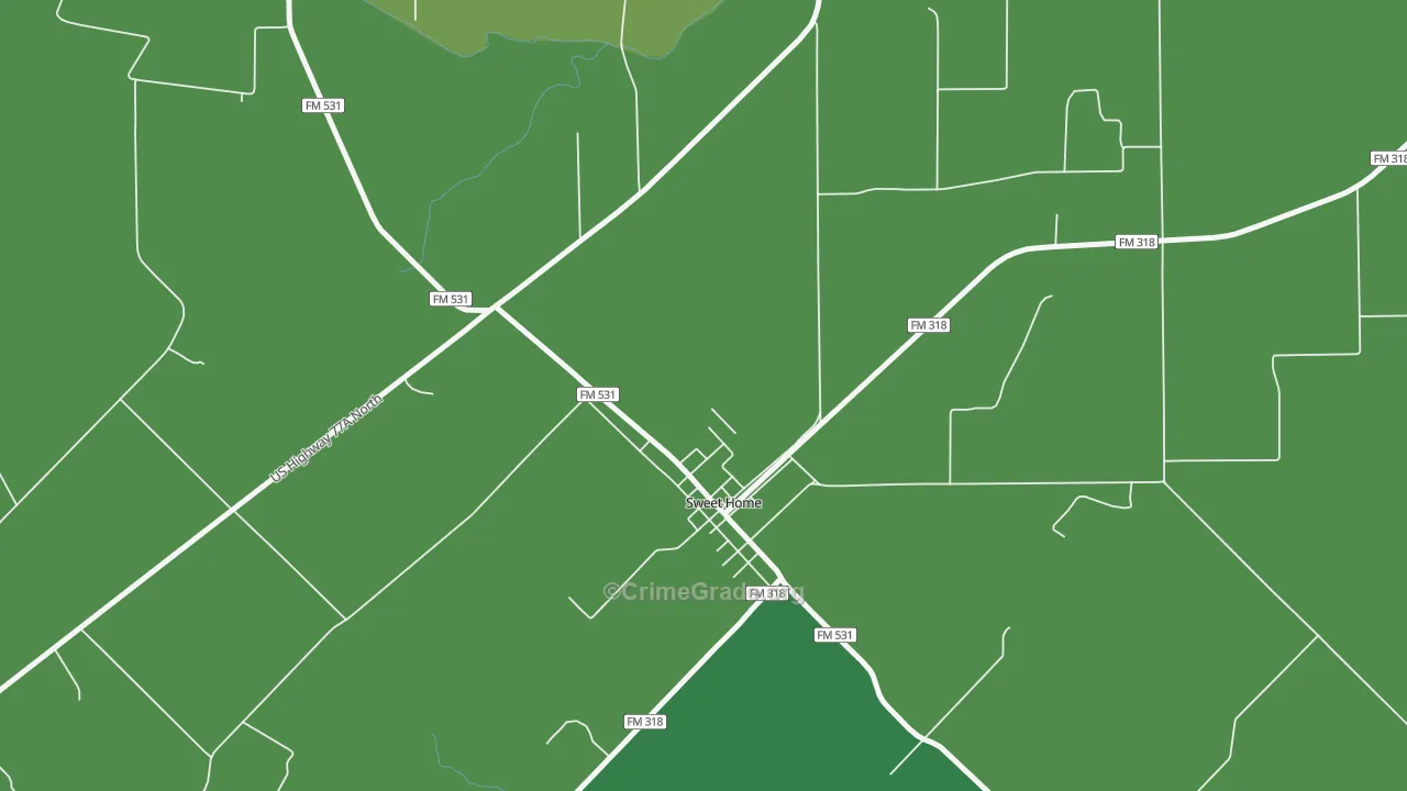 77987, TX Map of Vehicle Theft Rates