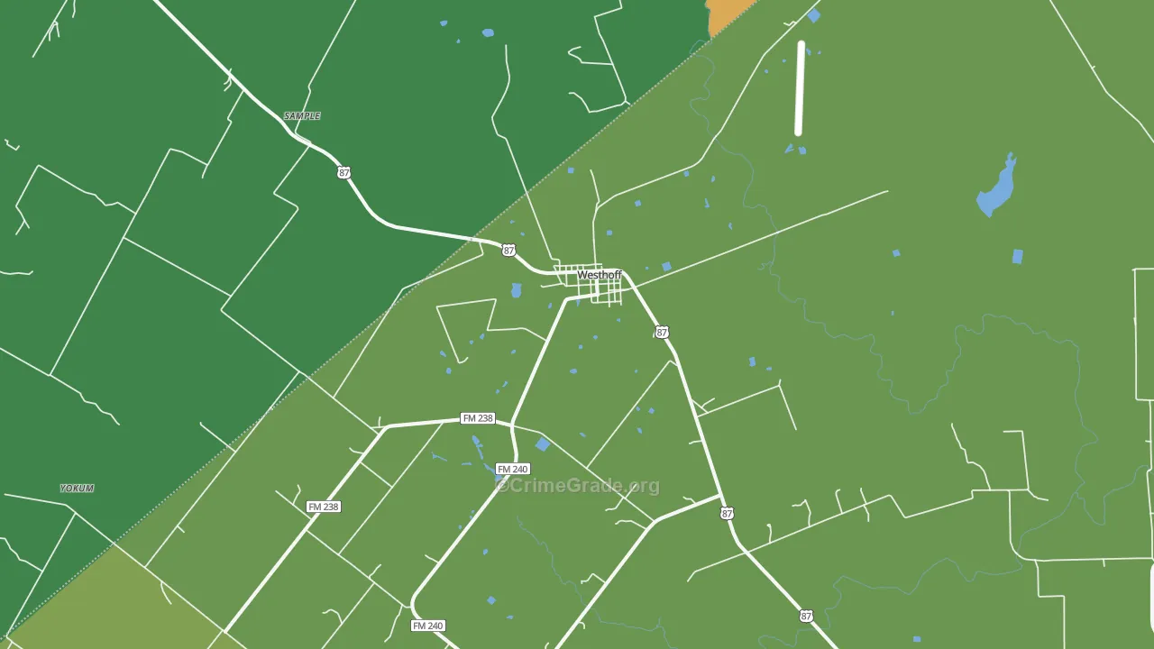 77994, TX Map of Vehicle Theft Rates