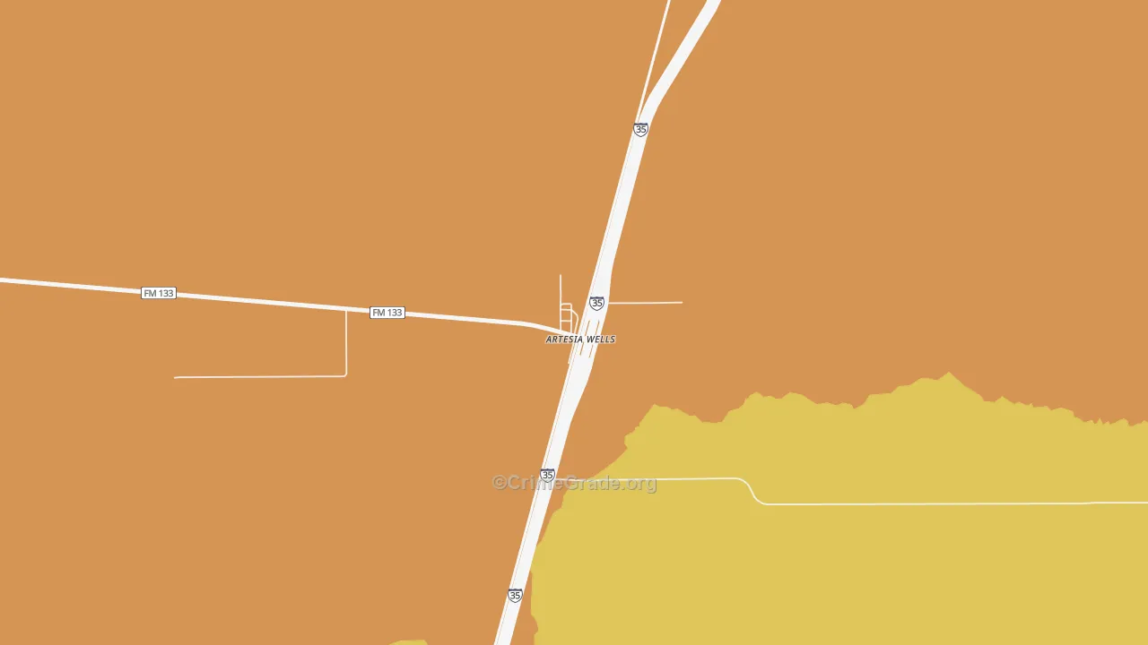 78001, TX Map of Vehicle Theft Rates
