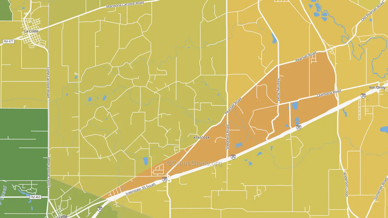 78002, TX Map of Vehicle Theft Rates