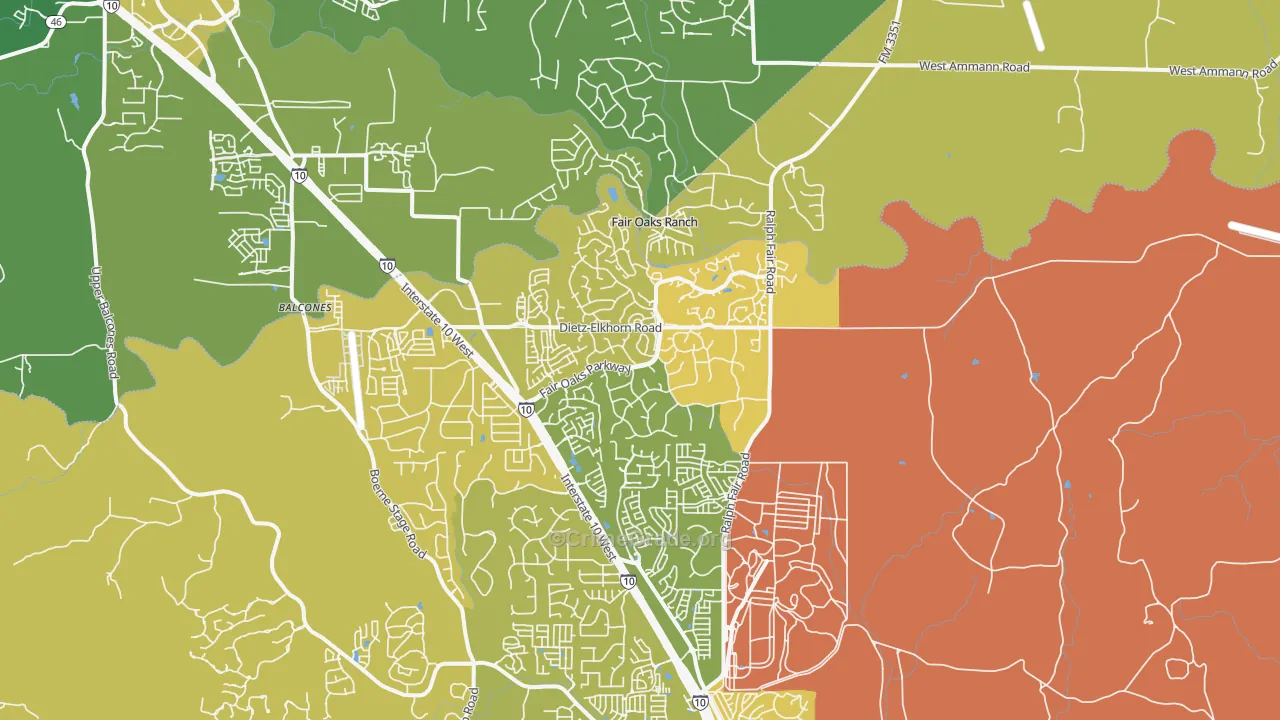 78015, TX Map of Vehicle Theft Rates