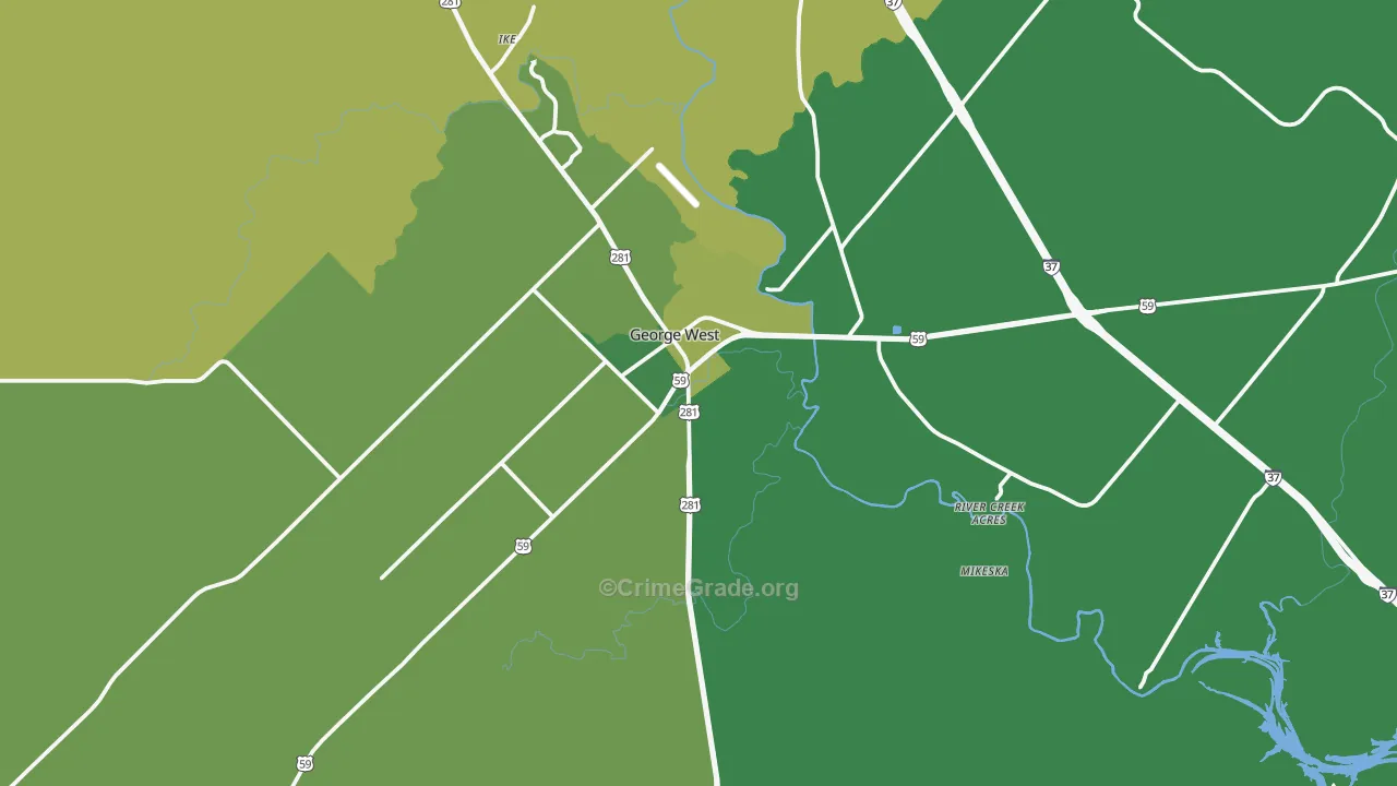 78022, TX Map of Vehicle Theft Rates