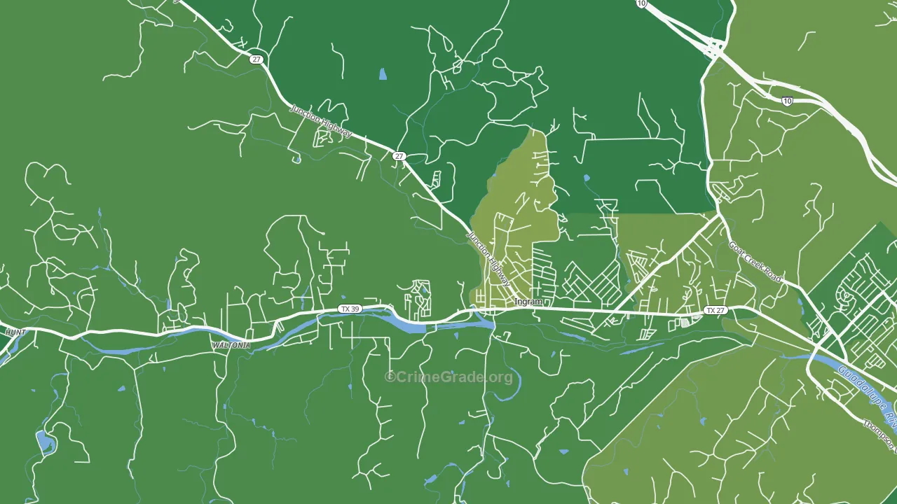 78025, TX Map of Vehicle Theft Rates