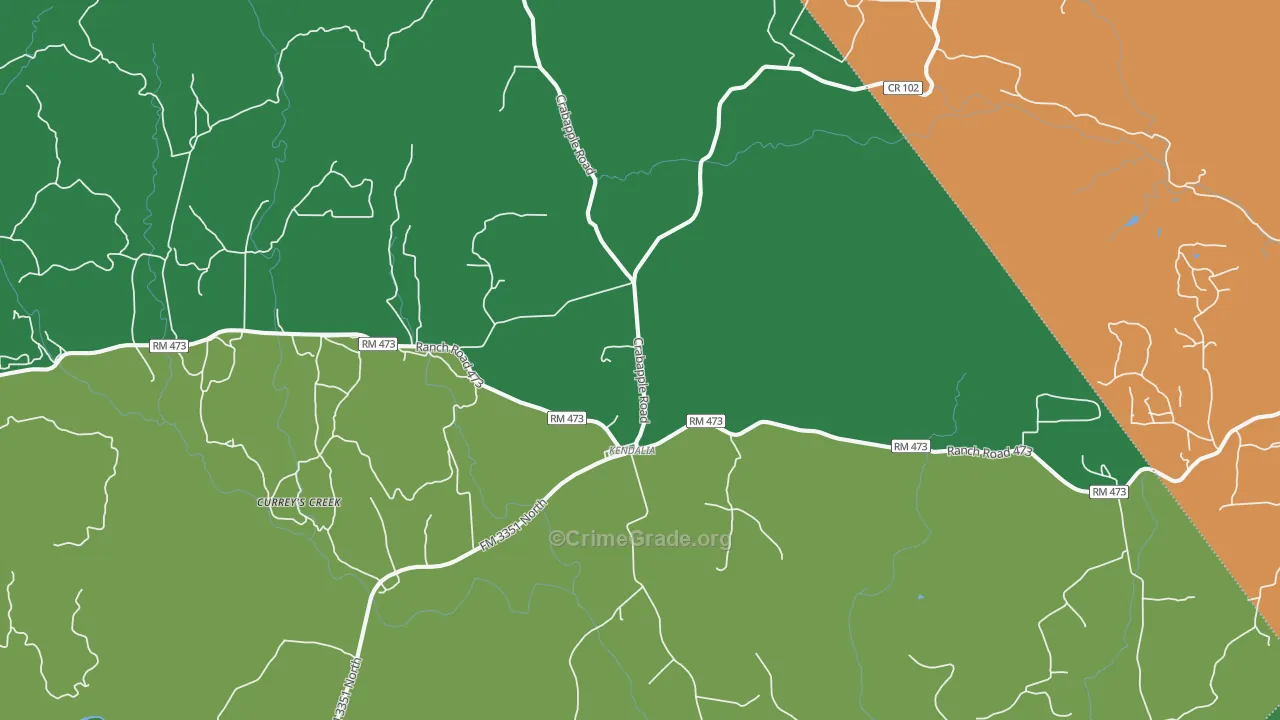 78027, TX Map of Vehicle Theft Rates