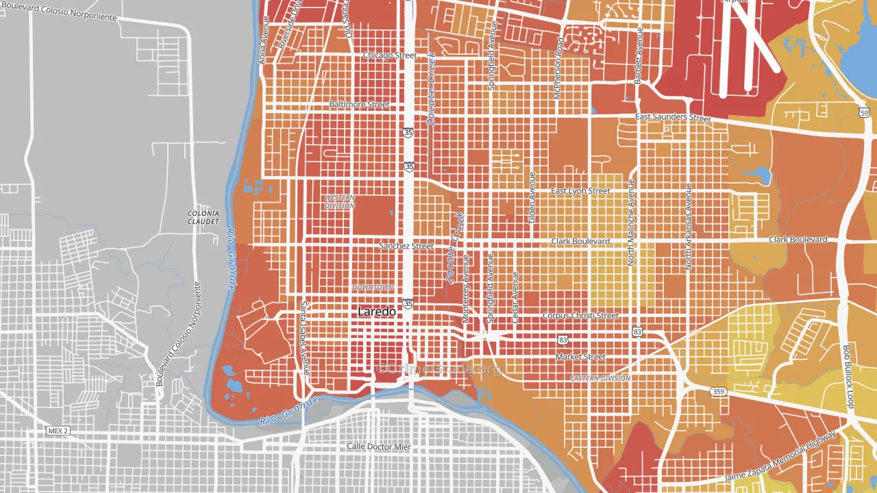 78040, TX Map of Vehicle Theft Rates