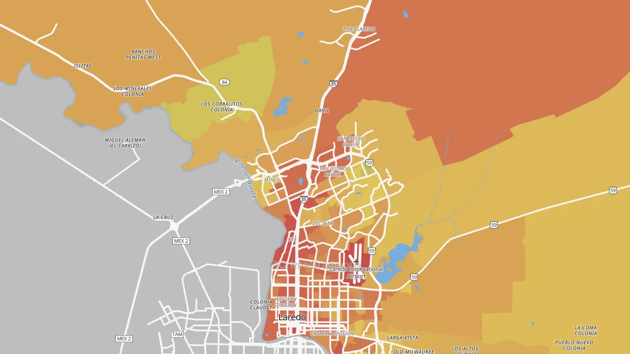 78045, TX Map of Vehicle Theft Rates