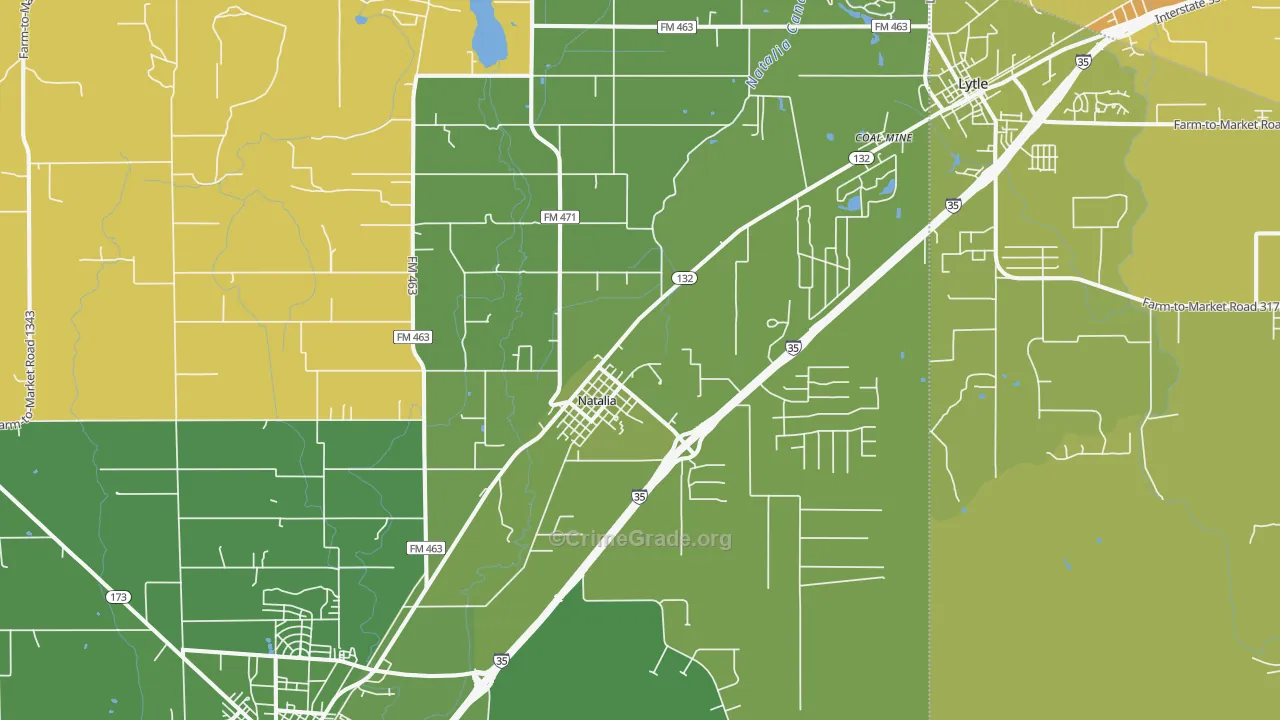 78059, TX Map of Vehicle Theft Rates