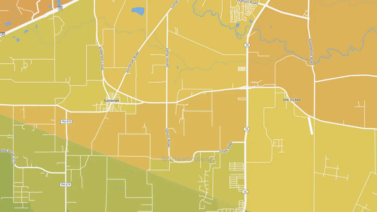 78073, TX Map of Vehicle Theft Rates