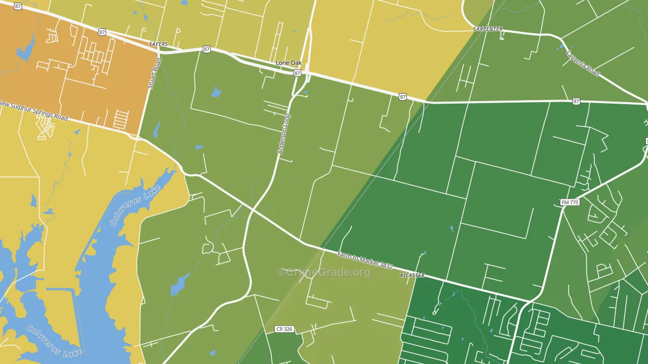 78101, TX Map of Vehicle Theft Rates