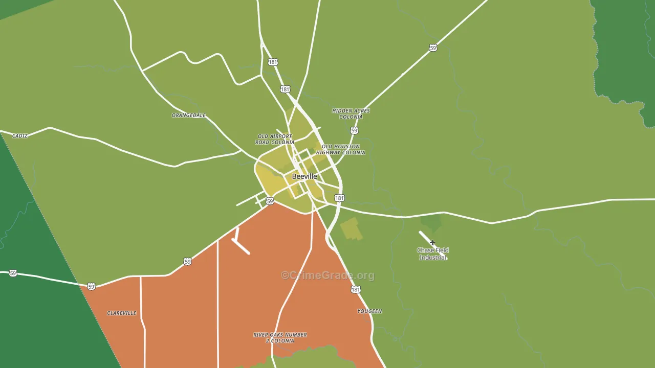 78102, TX Map of Vehicle Theft Rates