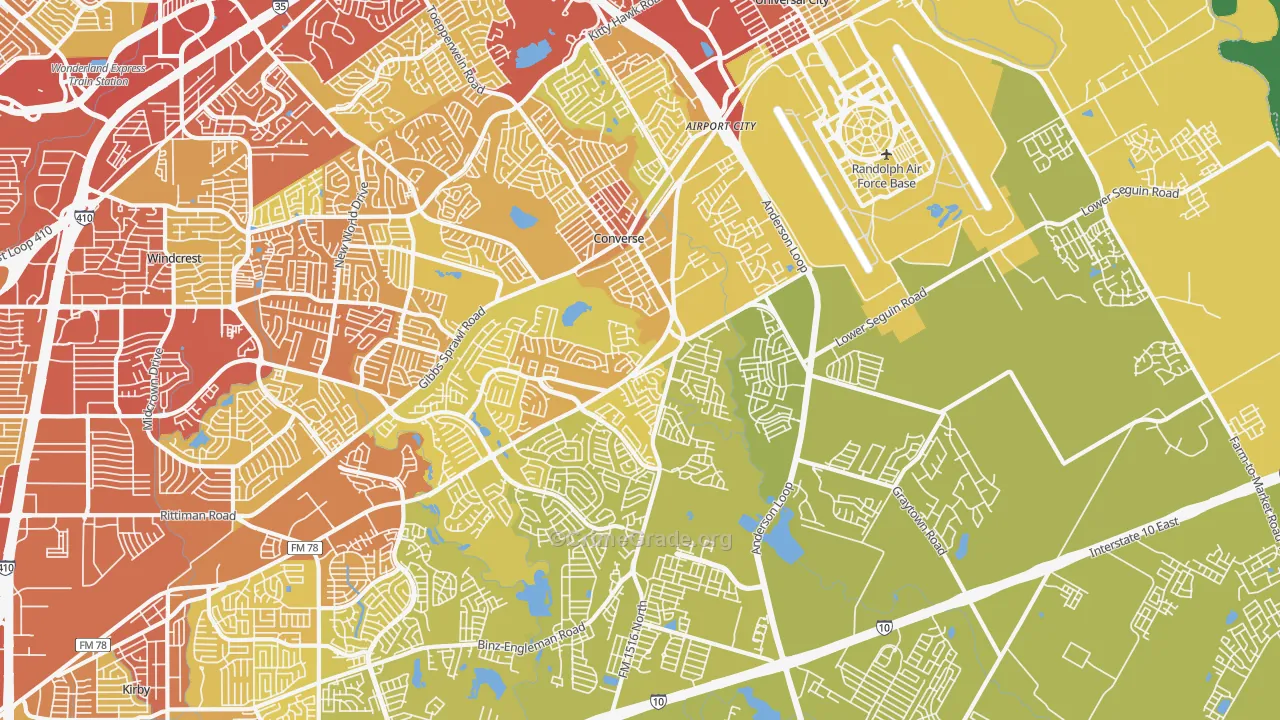 78109, TX Map of Vehicle Theft Rates
