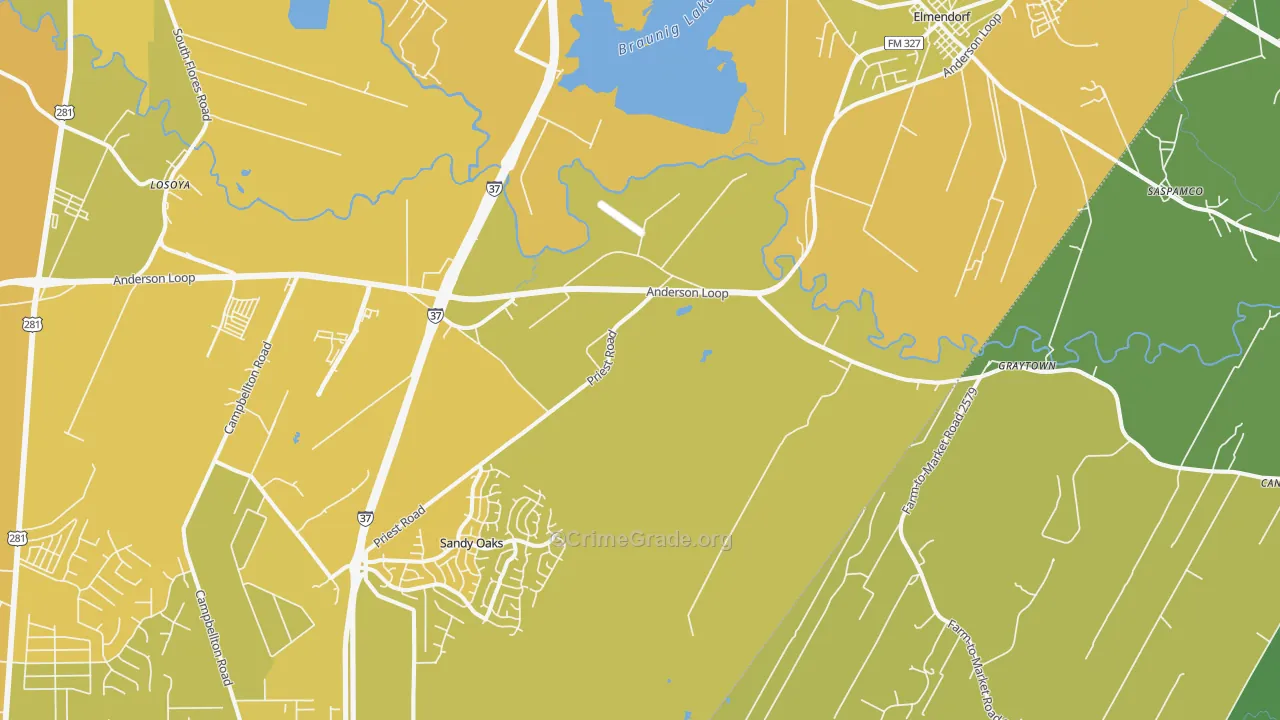 78112, TX Map of Vehicle Theft Rates