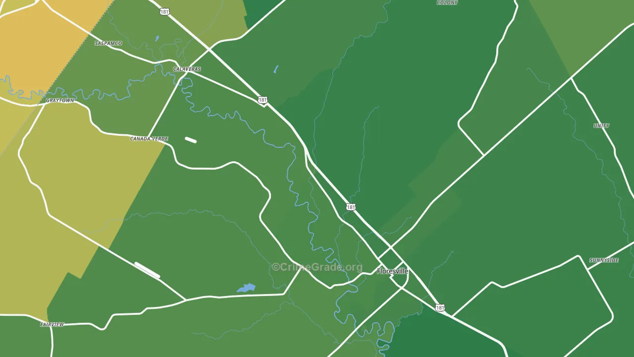 78114, TX Map of Vehicle Theft Rates