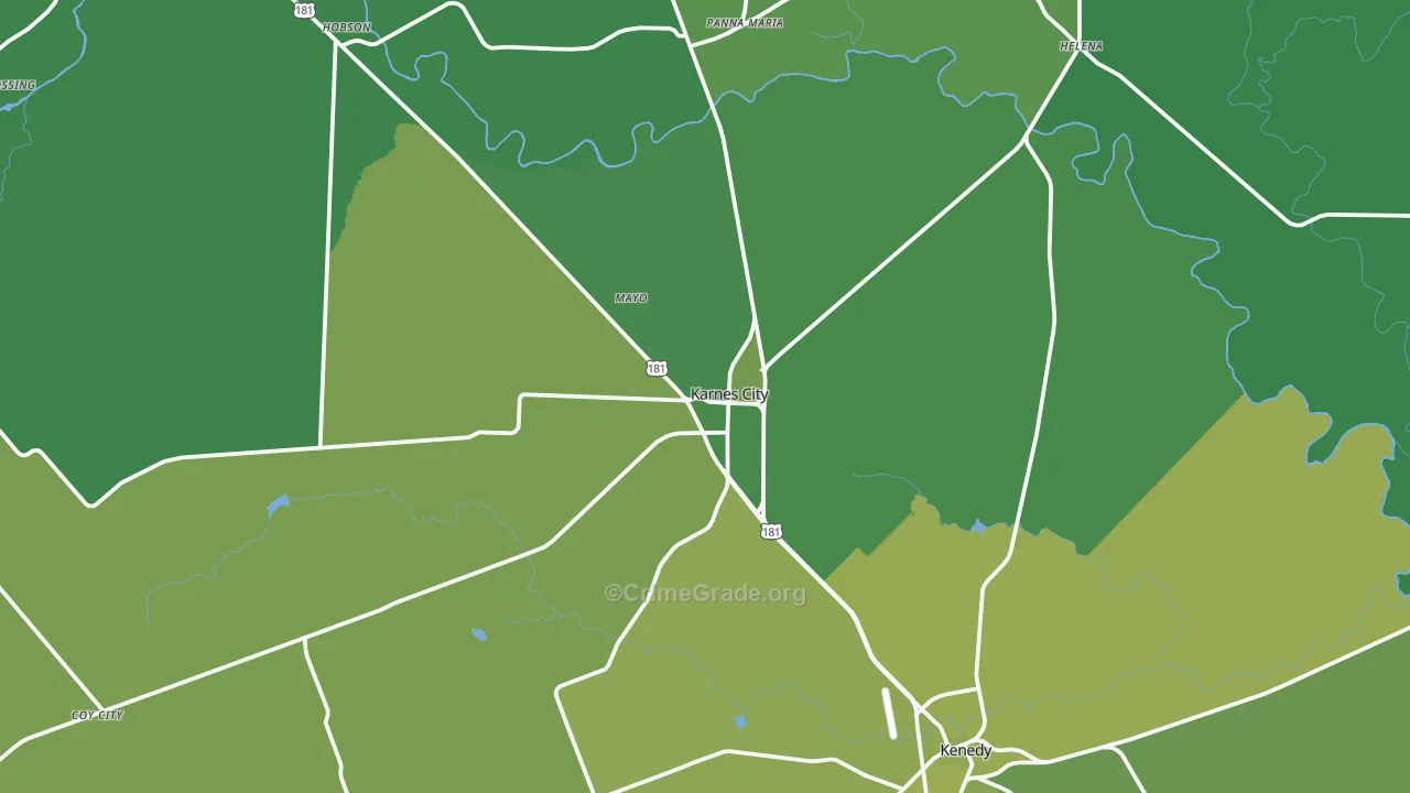 78118, TX Map of Vehicle Theft Rates