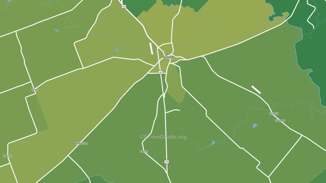 78119, TX Map of Vehicle Theft Rates
