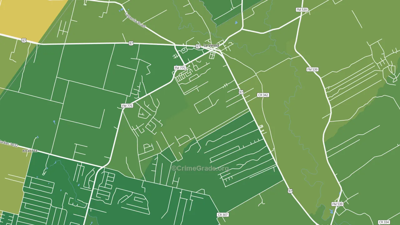 78121, TX Map of Vehicle Theft Rates