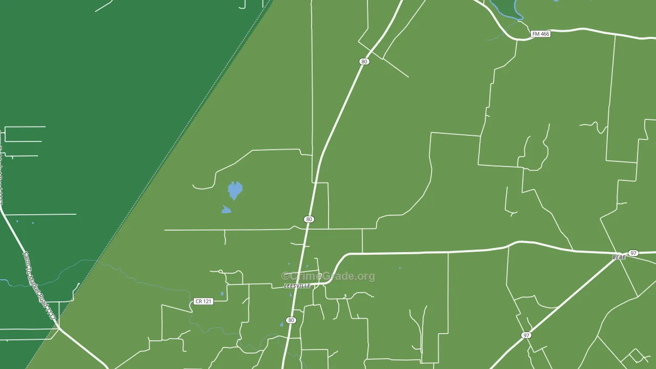 78122, TX Map of Vehicle Theft Rates