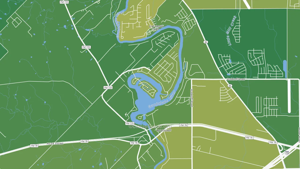 78123, TX Map of Vehicle Theft Rates