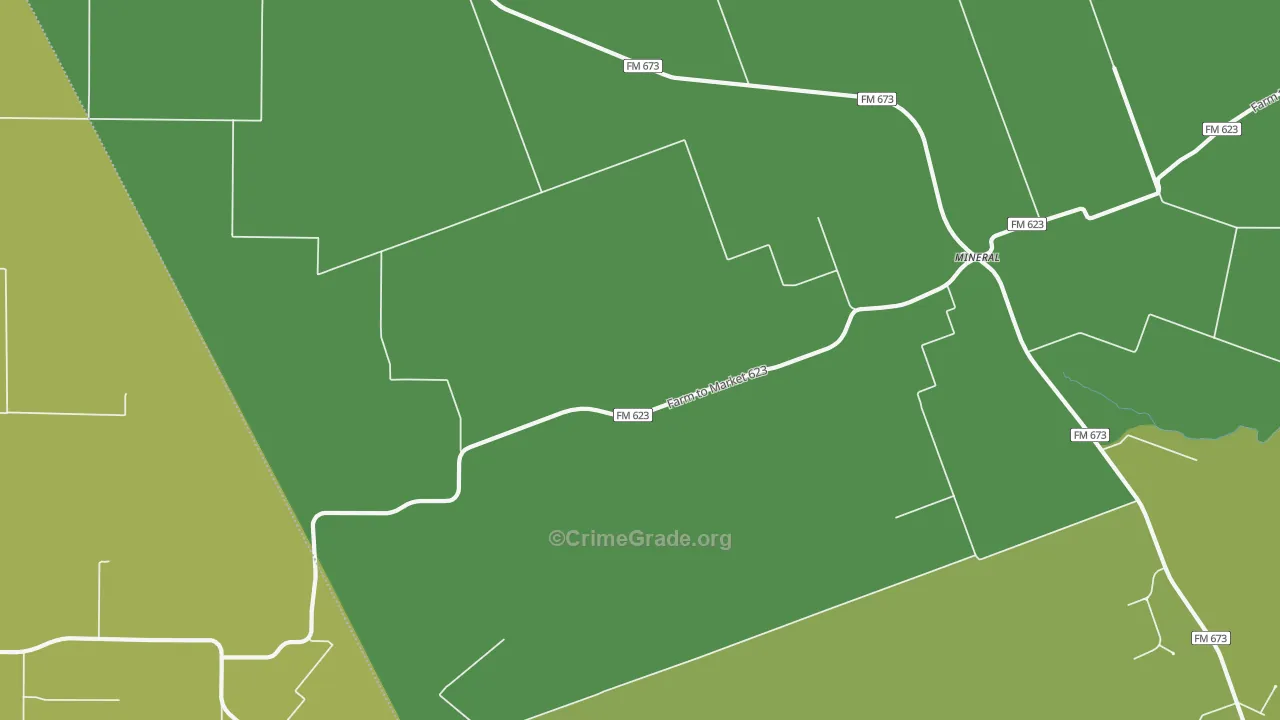 78125, TX Map of Vehicle Theft Rates