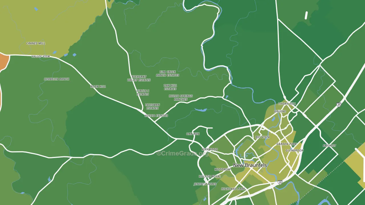 78132, TX Map of Vehicle Theft Rates