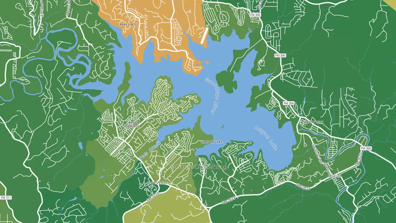 78133, TX Map of Vehicle Theft Rates