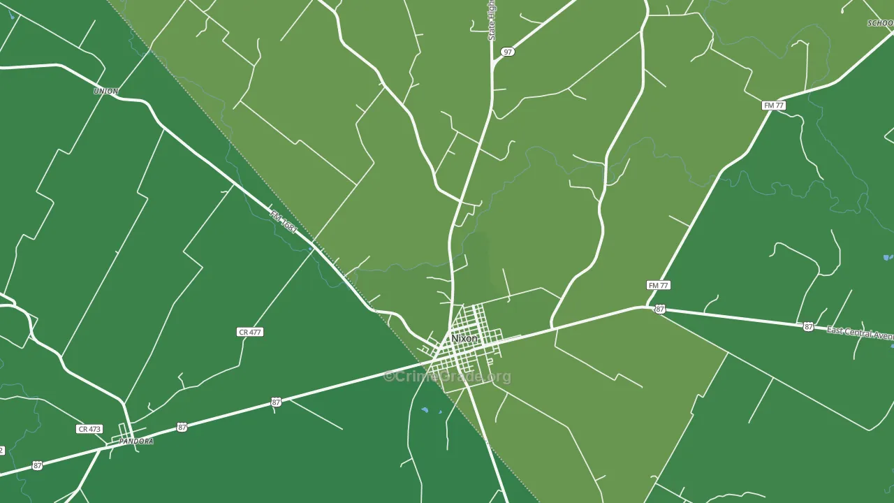 78140, TX Map of Vehicle Theft Rates