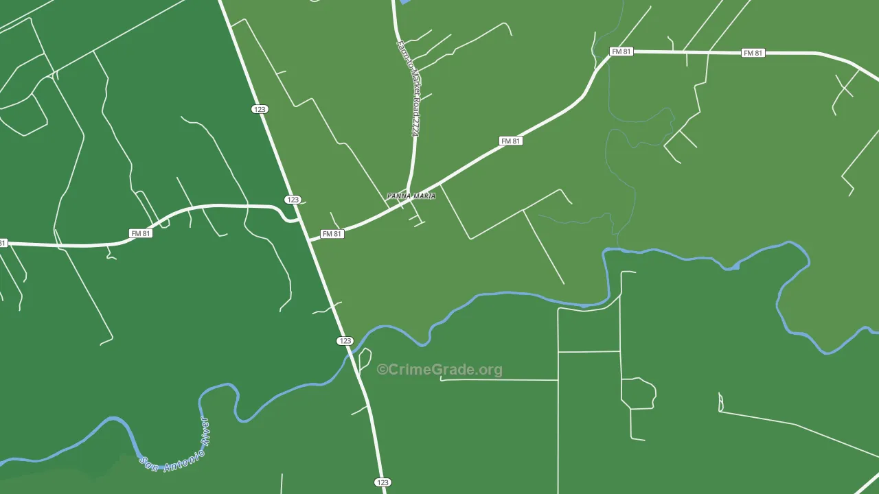 78144, TX Map of Vehicle Theft Rates