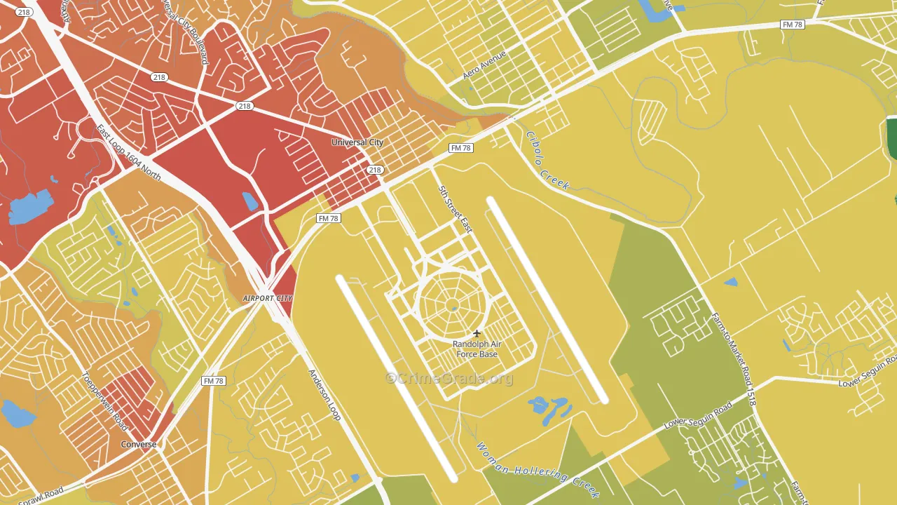 78150, TX Map of Vehicle Theft Rates