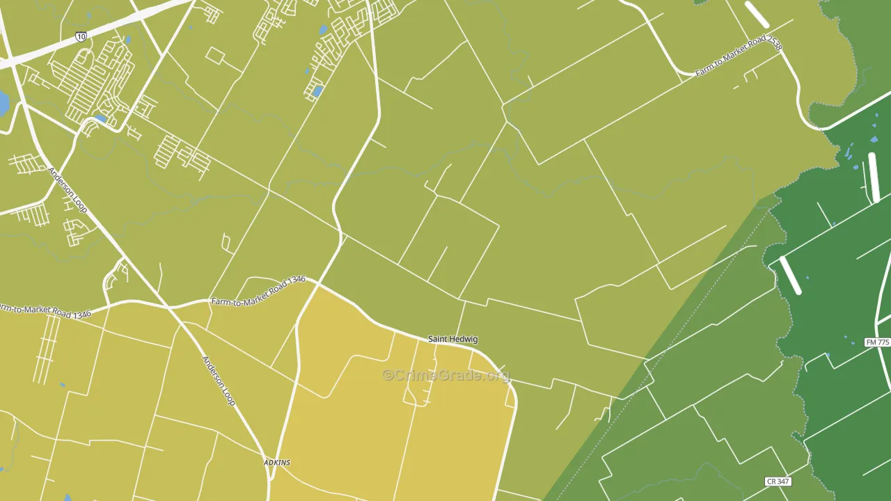 78152, TX Map of Vehicle Theft Rates