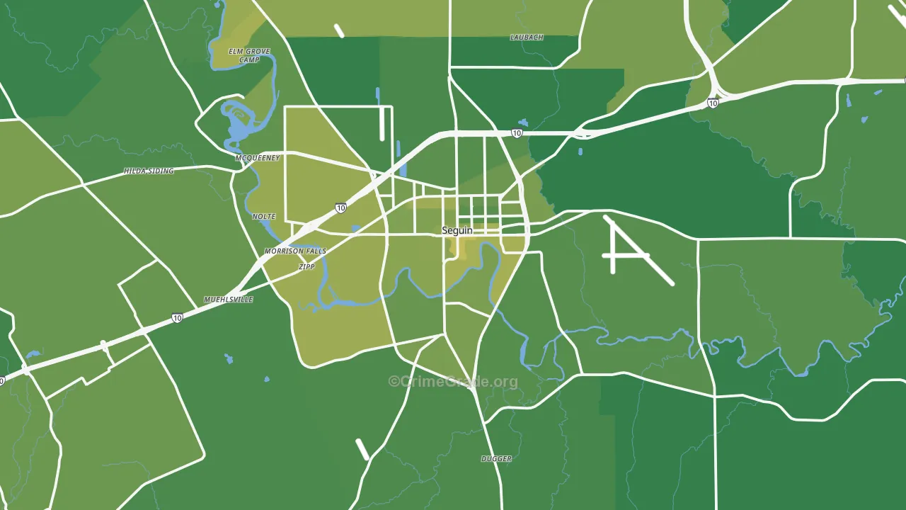 78155, TX Map of Vehicle Theft Rates