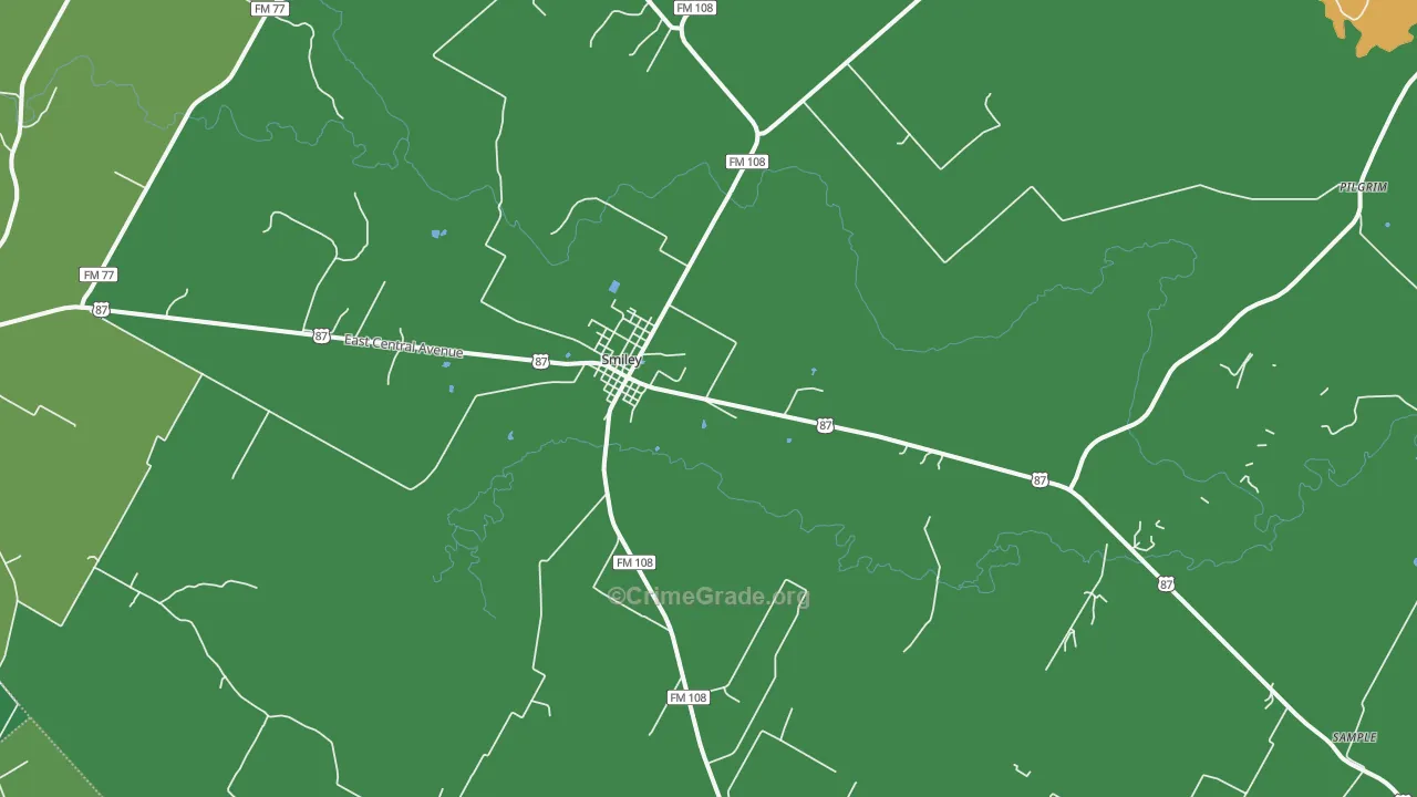 78159, TX Map of Vehicle Theft Rates