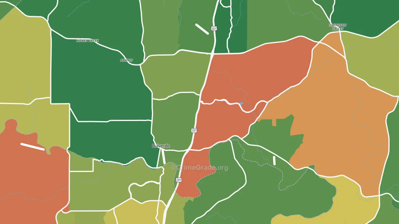 78163, TX Map of Vehicle Theft Rates