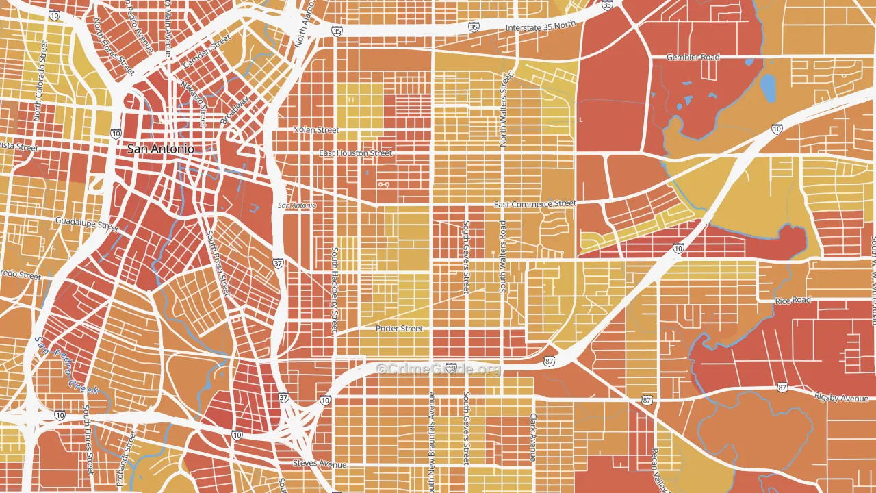 78203, TX Map of Vehicle Theft Rates