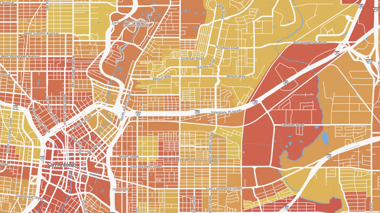 78208, TX Map of Vehicle Theft Rates