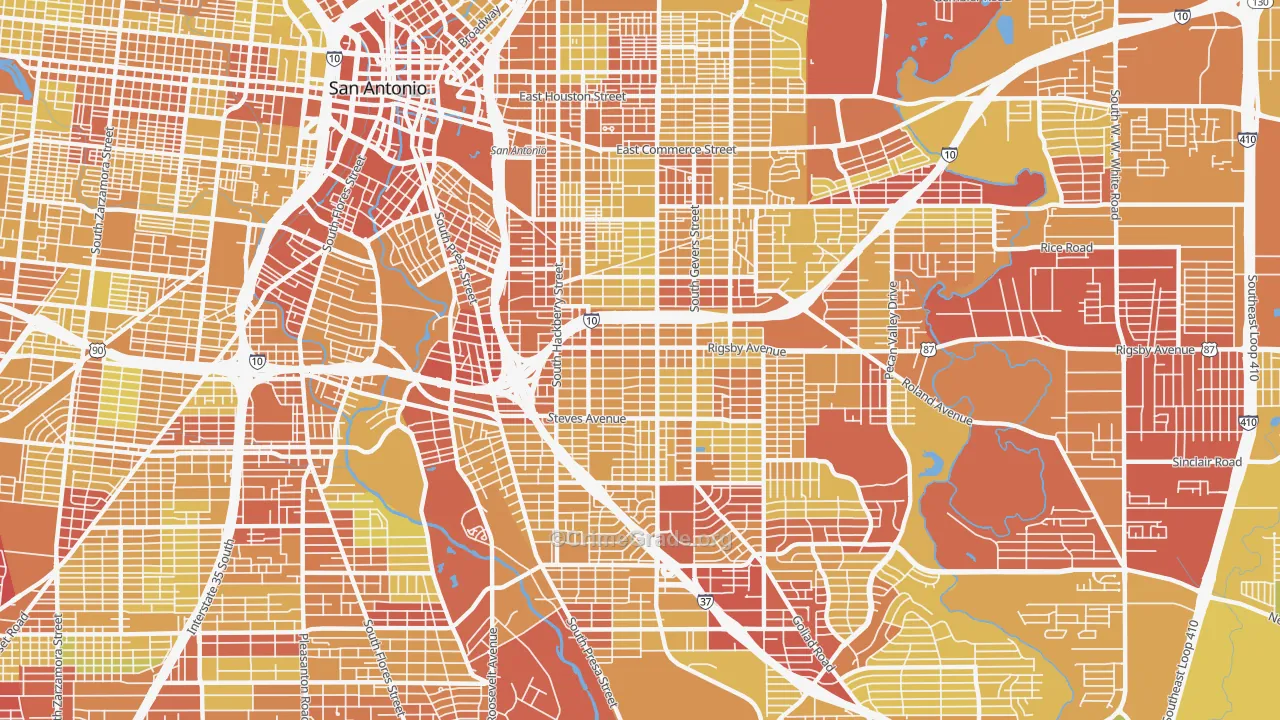 78210, TX Map of Vehicle Theft Rates