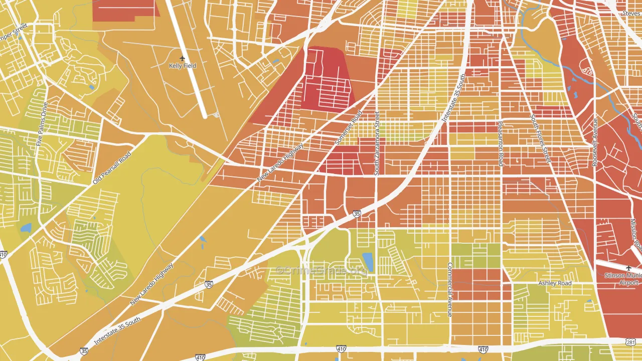 78211, TX Map of Vehicle Theft Rates