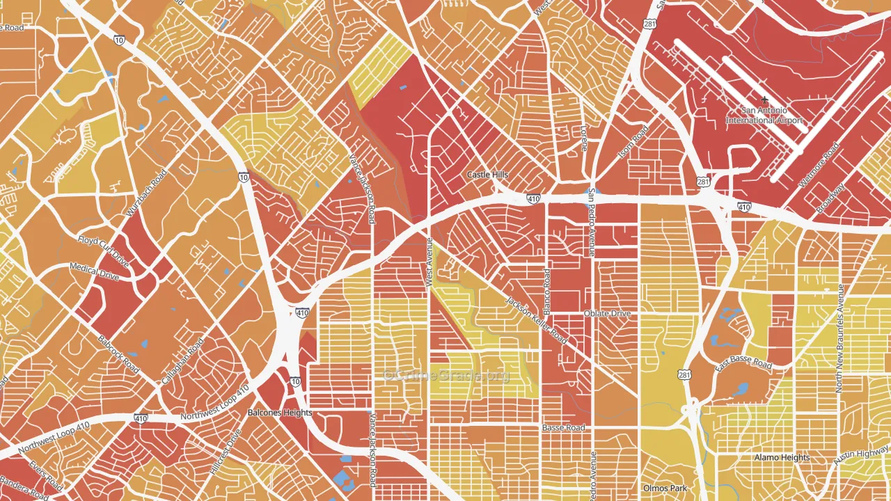 78213, TX Map of Vehicle Theft Rates