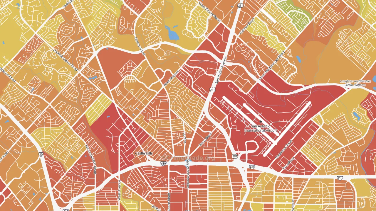 78216, TX Map of Vehicle Theft Rates