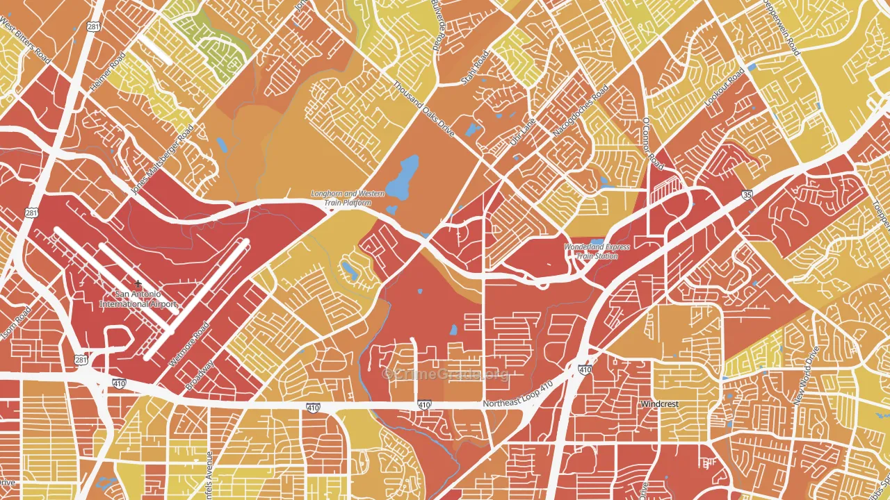 78217, TX Map of Vehicle Theft Rates