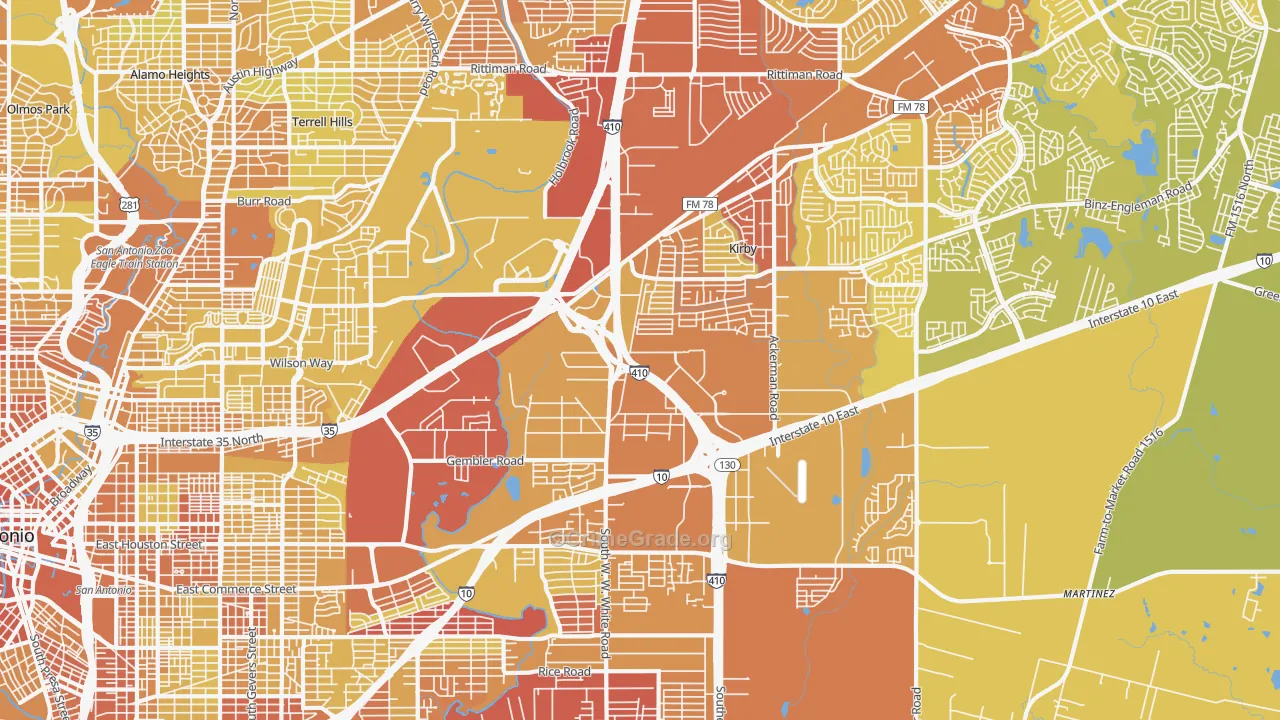 78219, TX Map of Vehicle Theft Rates